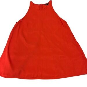 TopShop Sleeveless Swing Blouse Womens Size 2 Orange Lightweight